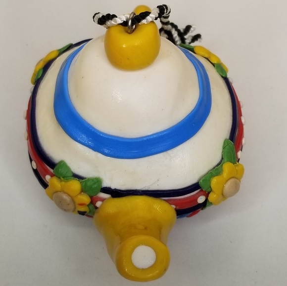 Vintage 1994 Mary Engelbreit Collection Teapot Ornament Multi Color 3"H - Picture 5 of 9